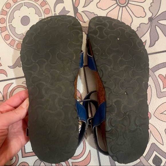 Vegan Leather Birks Sandals Cork 7.5/8 Blue - Picture 10 of 10